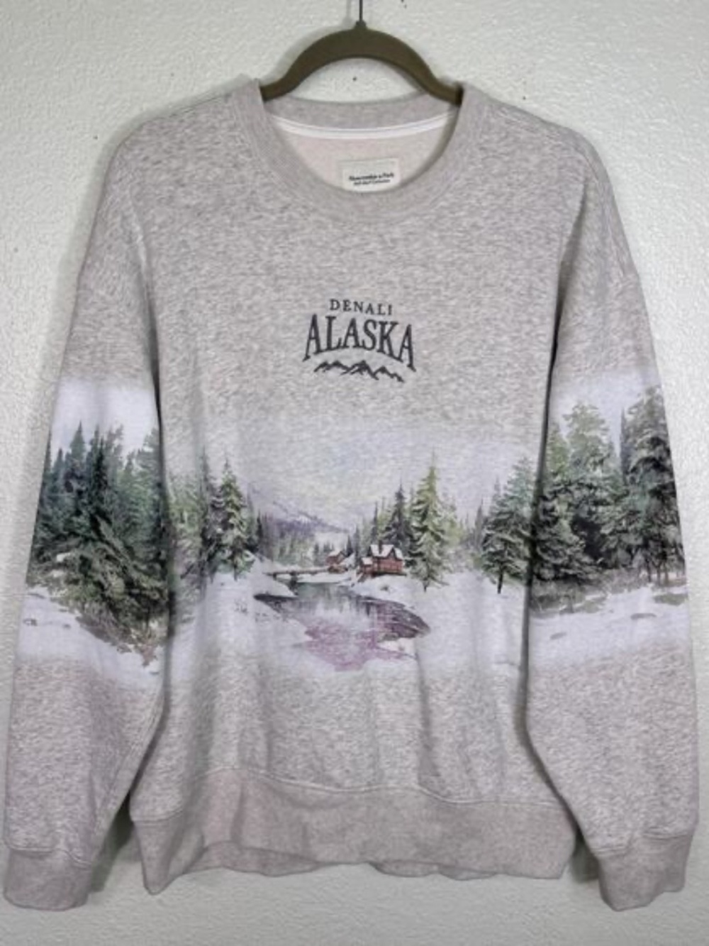 Abercrombie & Fitch Sweatshirt Womens Small Denali Alaska Scenic Sunday Crew